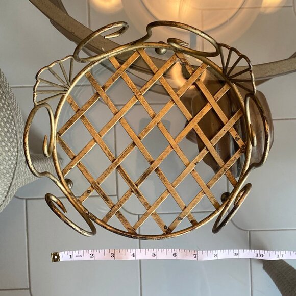 Set of 3 Metal Plate, Silverware, and Napkin Holders, Antiqued Distressed Gold - Picture 10 of 12